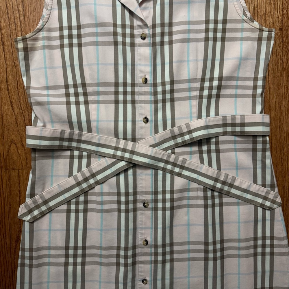 Burberry Pink Nova Check Plaid Print Knee Length Dress size 12 - Picture 7 of 16